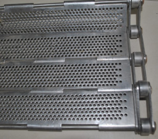 430 perforados Chip Conveyor Chain Plate Belt de acero inoxidable