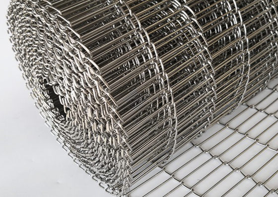 304 alambre de acero inoxidable Mesh Chain Link Conveyor Belt para la máquina del chocolate