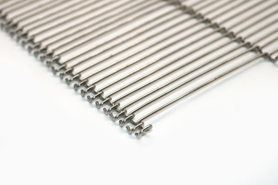 Flexión plana 304 Mesh Belt Weave Chain Wire de acero inoxidable de la categoría alimenticia para la hornada del pan