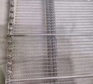 La categoría alimenticia modificada para requisitos particulares 304 SS ata con alambre el vínculo de Mesh Conveyor Belt Metal Chain