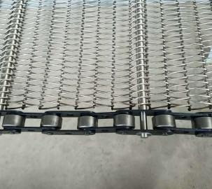 Correa de acero inoxidable Mesh Wire de los sistemas de transportador de industria alimentaria de la forma de V