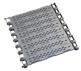 Placa de cadena perforada de Mesh Conveyor Belt Stainless Steel del alambre con el bafle