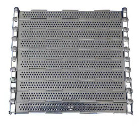 Placa de cadena perforada de Mesh Conveyor Belt Stainless Steel del alambre con el bafle
