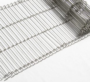 Malla de alambre de acero inoxidable de la banda transportadora de la comida de la flexión 304 planos