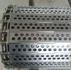 430 perforados Chip Conveyor Chain Plate Belt de acero inoxidable