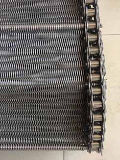 314 310s espiral de acero inoxidable de alta temperatura Mesh Conveyor Chain Belt Metal 12
