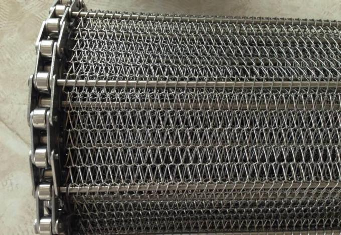alambre de metal de 400m m 500m m Mesh Conveyor Flat Flex Belt con la cadena 3