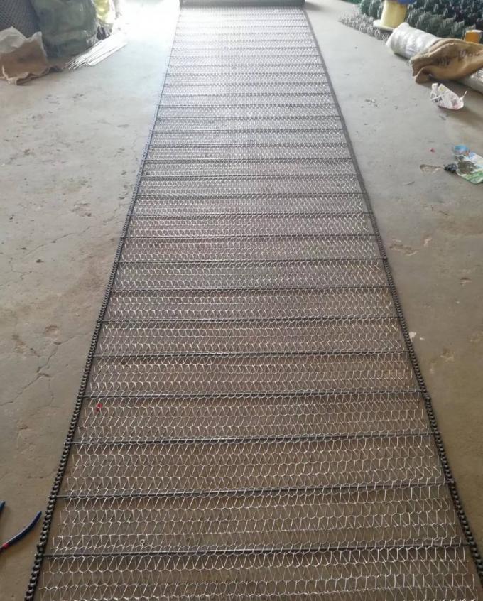 alambre de metal de 400m m 500m m Mesh Conveyor Flat Flex Belt con la cadena 8
